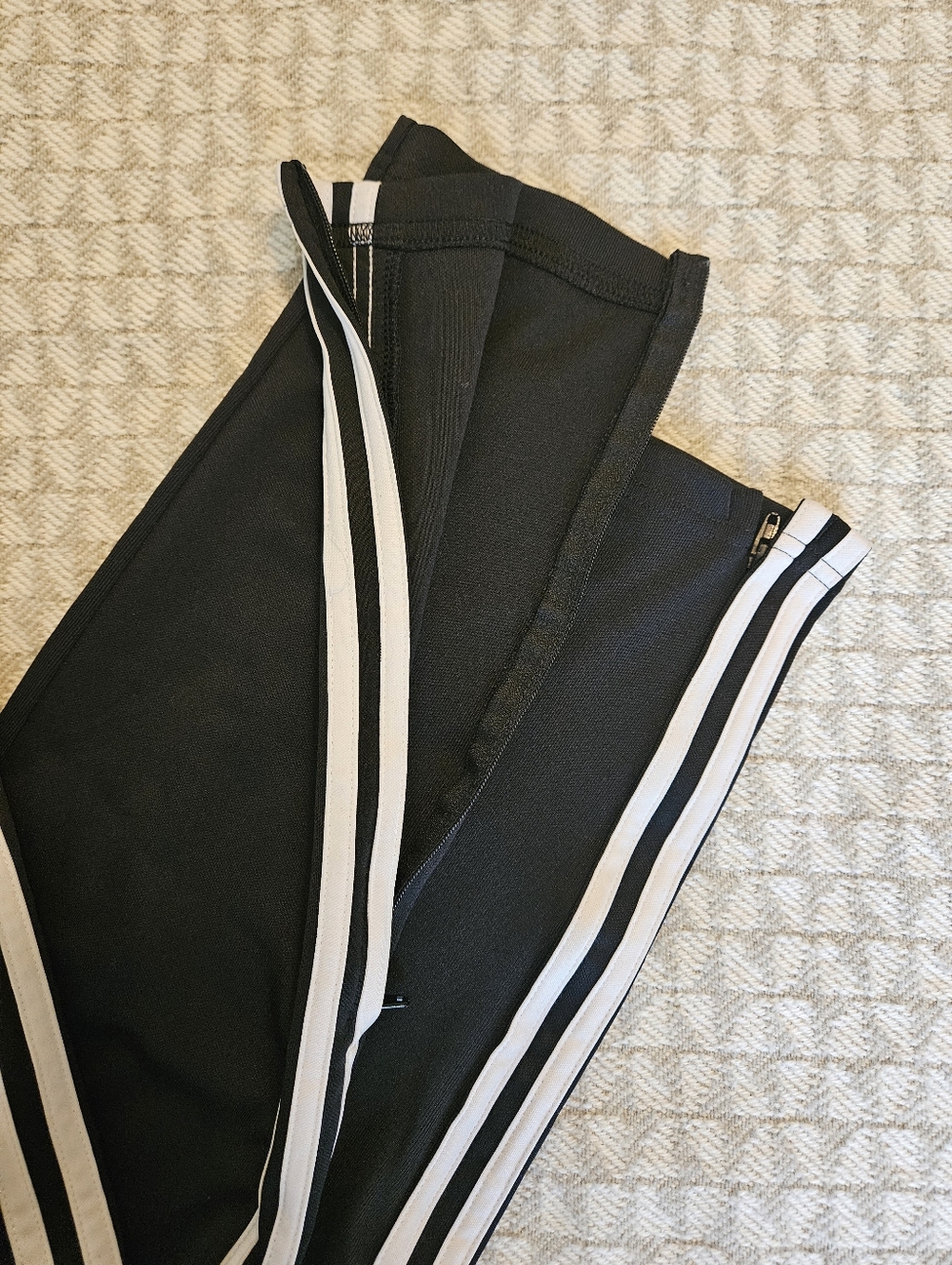 TWO Pairs adidas Black Athletic Joggers with White and Purple Trim - Picture 9 of 13